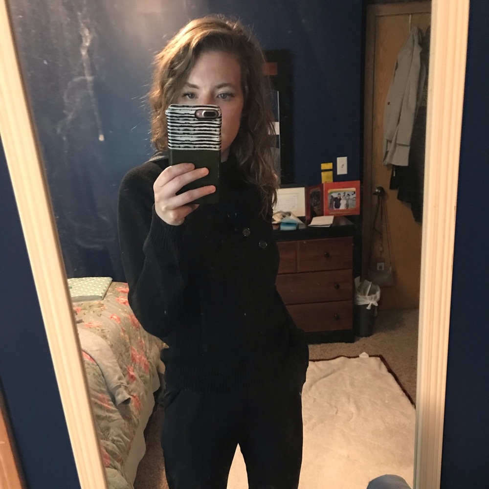 GAP Black Sweater with Button Detailing